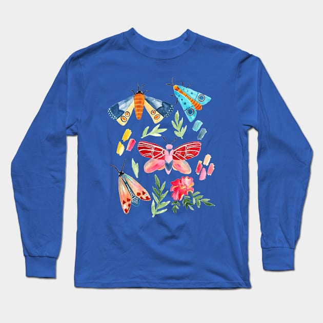 Moth Confetti Long Sleeve T-Shirt by tangerinetane